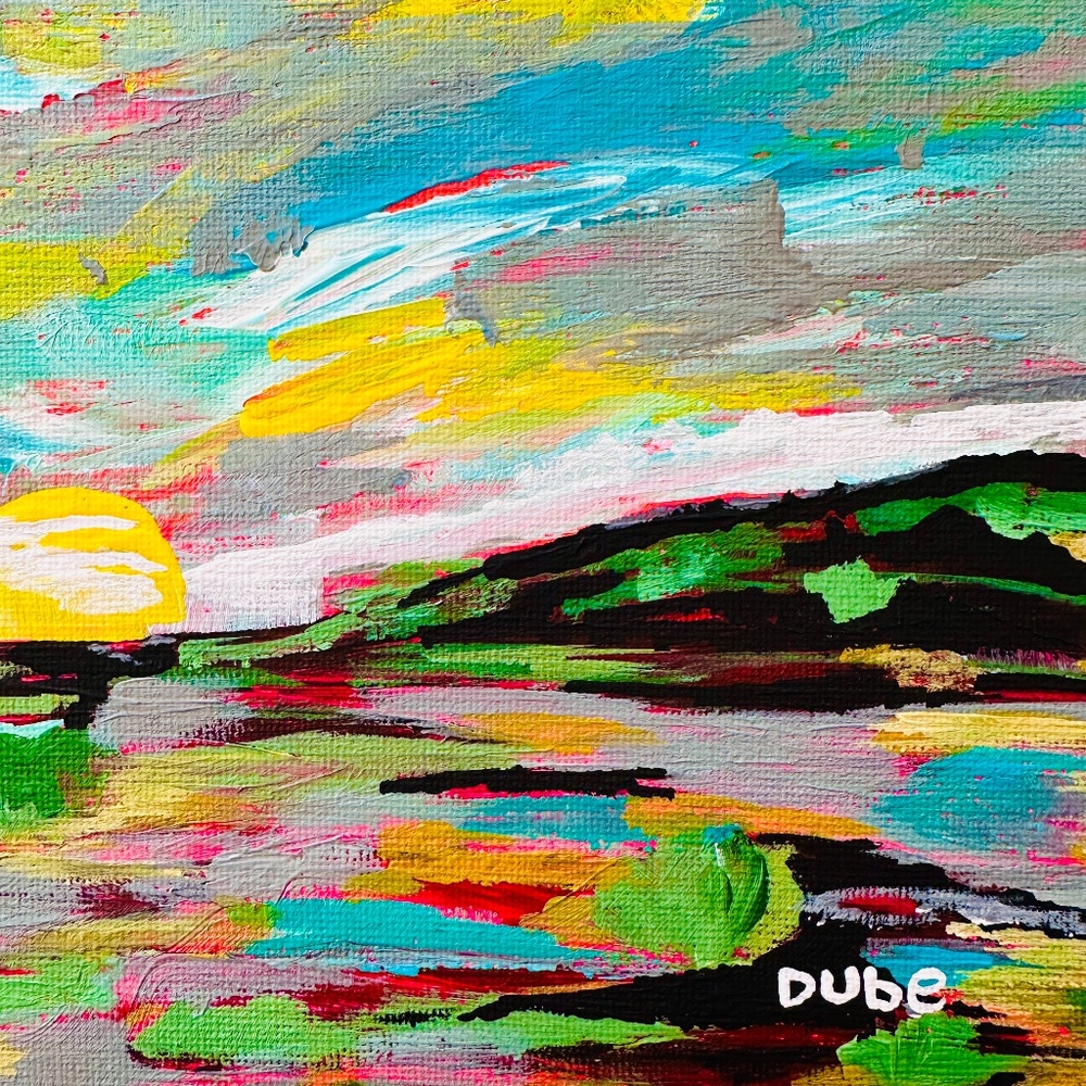 Original Painting Impressionism Collectible Landscape Sunset 8" x 10" Canvas